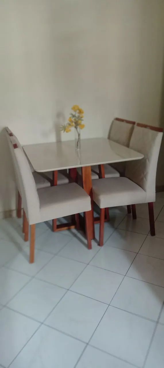 Conjunto mesa madeira maciça 
