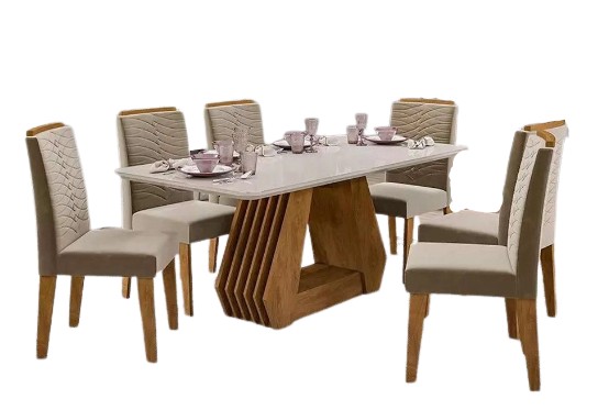 Sala mesa jantar com 6 cadeiras tampo de vidro  - Foto 3