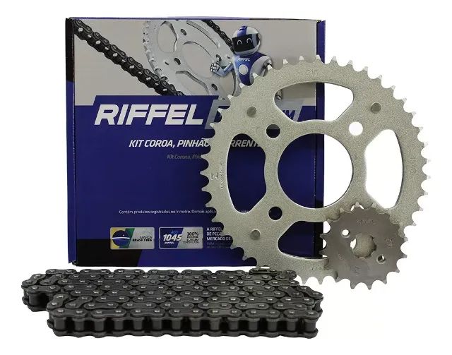 Kit Relação Cg Titan Fan 150/160 Start Todas Riffel Aço 1045