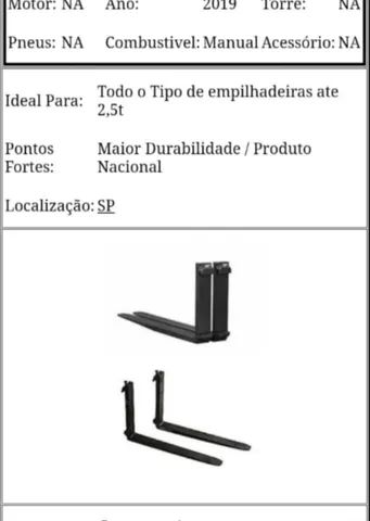 Garfos De Empilhadeiras Na FT VEM Pra cá Alongadores e Garfos