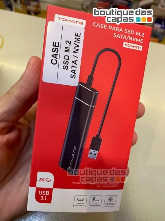 CAPA CASE P SSD M.2 SATA MVMe USB 3.1 TIPO C TOMATE MCS-M231