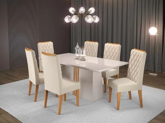 sala mesa jantar com 6 cadeiras 