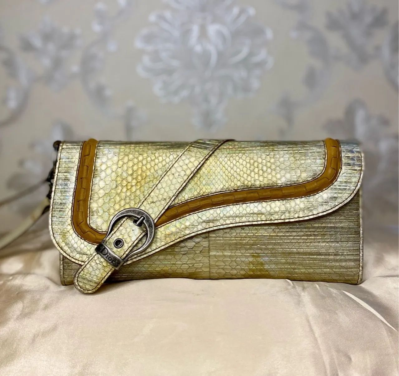 Dior Saddle bolsa clutch vintage python 