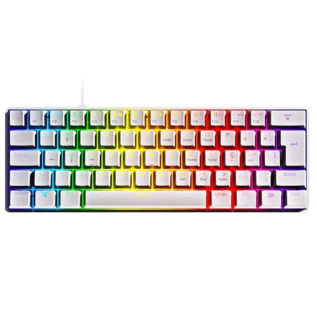 Teclado Gamer Mecanico Pcyes 60  Zot Branco - Switch Outemu Blue Hotswap (Entrega Grátis)
