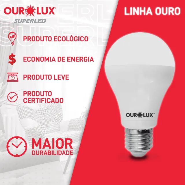Lâmpada Superled Ouro 6w Bivolt 6500k - Ourolux - Foto 4