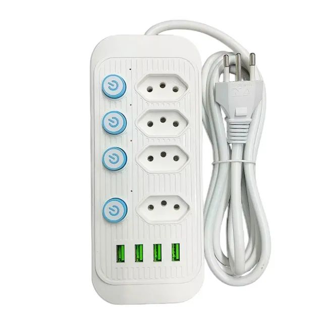 Extensão de Tomadas 4 Tomadas + 4 USB. - Foto 4