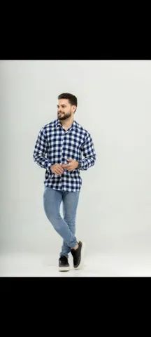 Camisa masculina em xadrez manga longa  - Foto 5