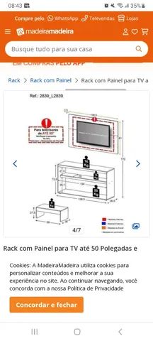 Conjunto rack+ painel de TV 40 polegadas+ mesa de centro - Foto 4