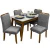 Mesa de Jantar Elegance 120×80 COM Vidro 4 Cadeiras California JCM Cinamomo Off White Bege - Foto 4