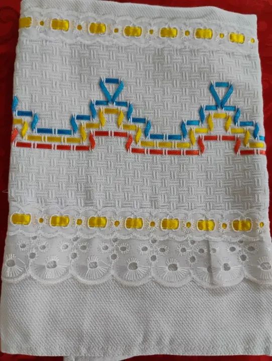 JOGO COM 6 UNIDADES Pano de COPA bordado em vagonite - Foto 5