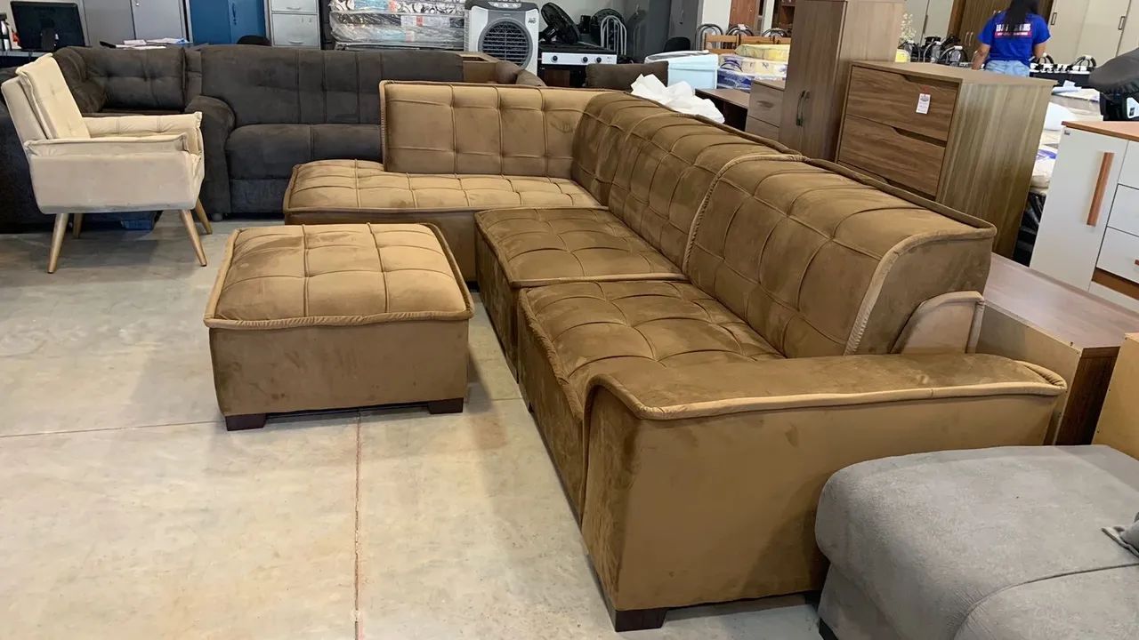 Sofa de canto com puff Sofas e Poltronas Jardim Aureny III Palmas 1319517780 OLX