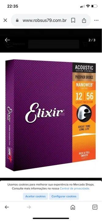 Encordoamento Elixir 0.12 Phosphor Bronze - Foto 2