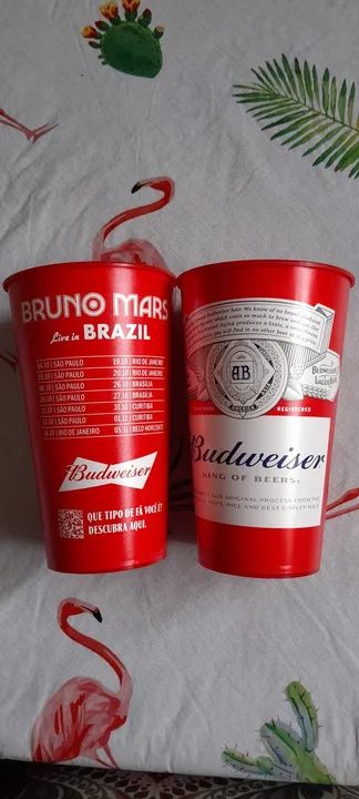 Copos Oficiais Bruno Mars Budweiser Rio de Janeiro