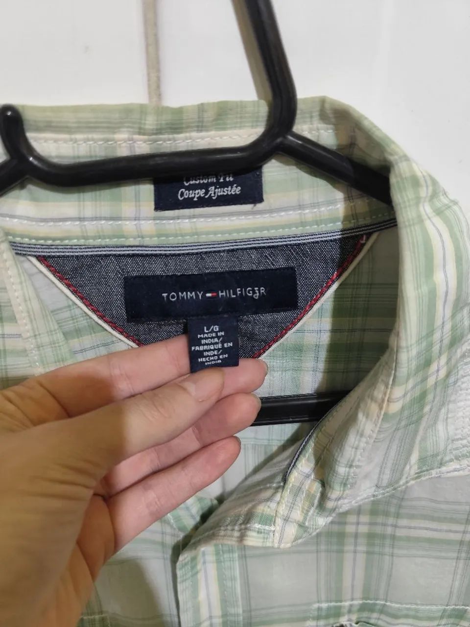 Camisa Tommy Hilfiger Verde e Branca - Foto 4