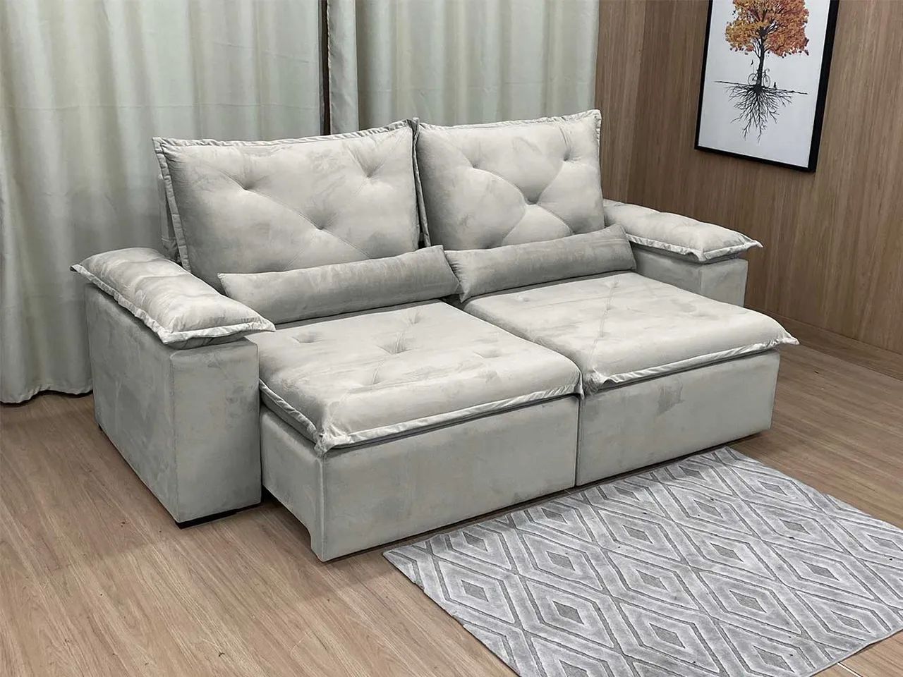 Sofá Retrátil Reclinável 1,80m Premium a32 - Foto 3