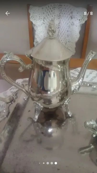 Baixei - Conjunto de café e chá em prata  - Foto 4