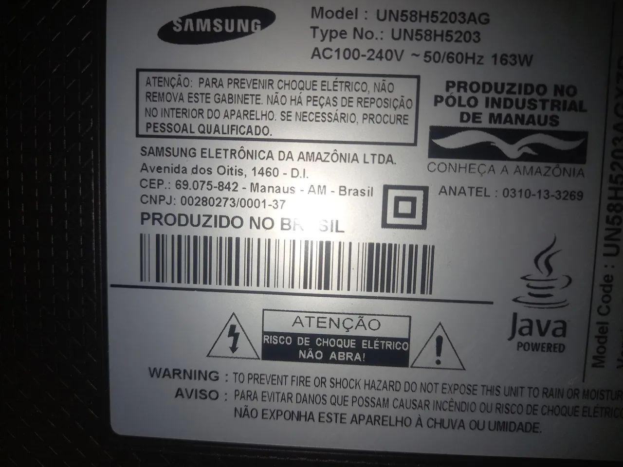 TV Samsung 58 polegadas Smart 4K