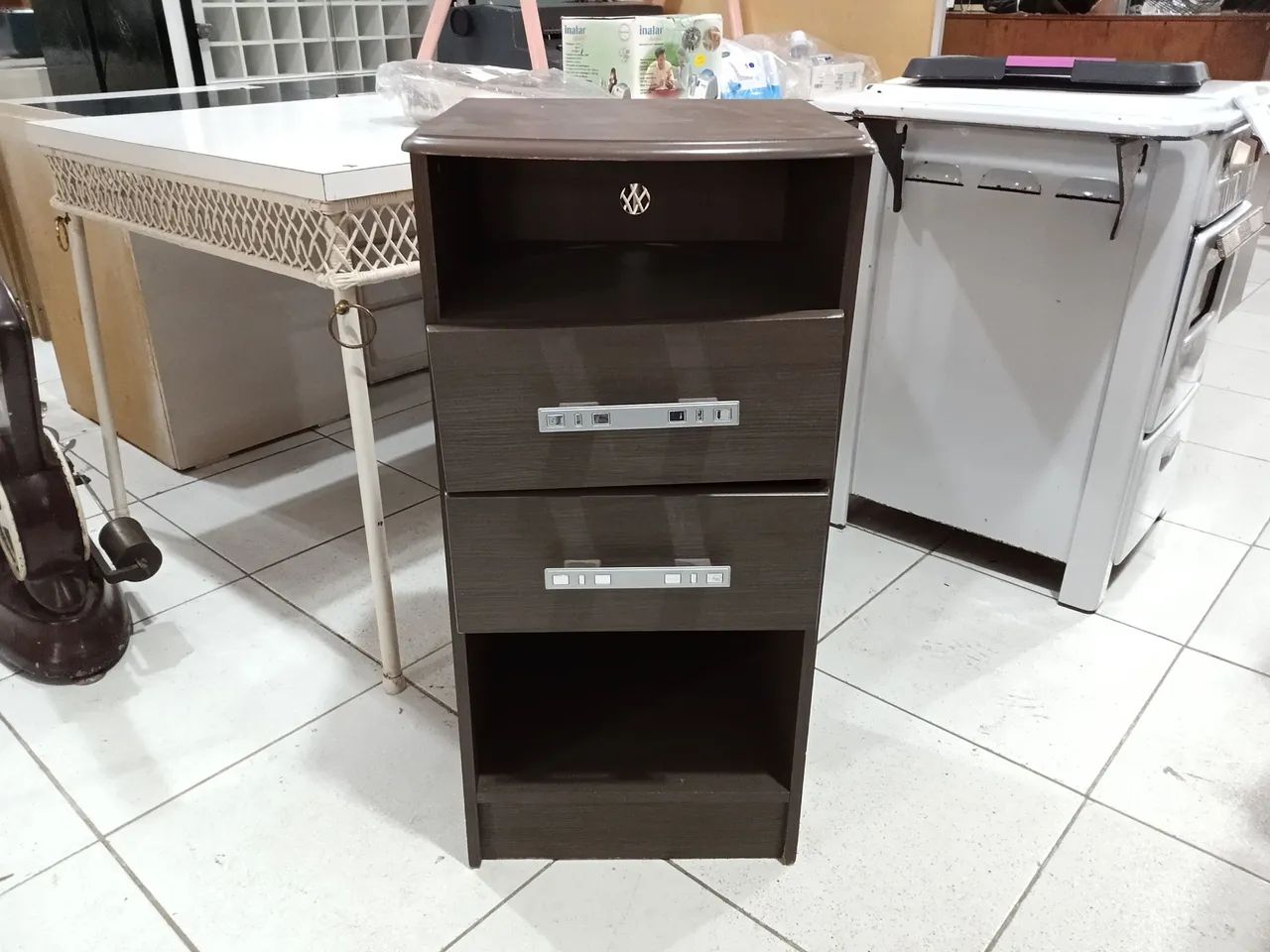 Mesa de Cabeleireira com 2 Gavetas em MDF 