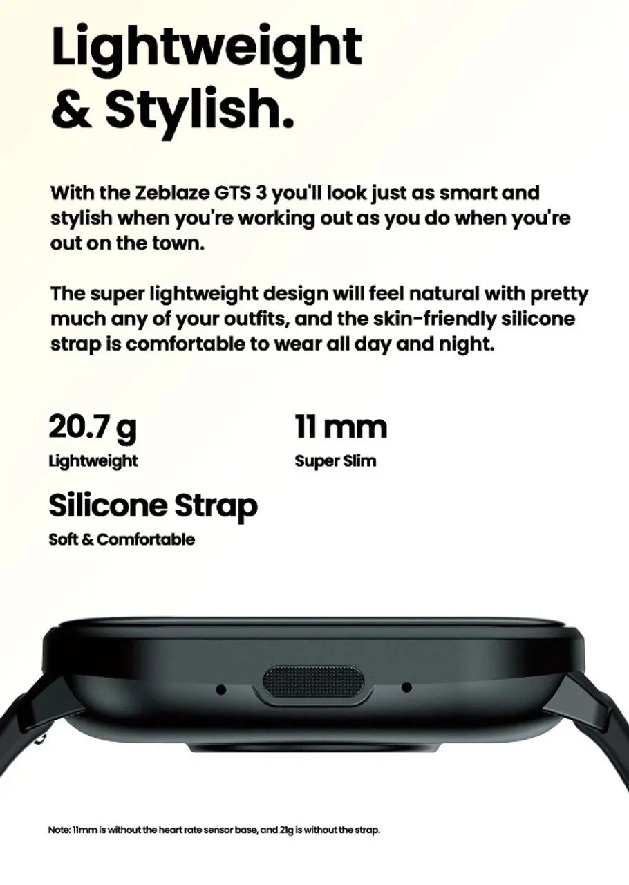 Smartwatch Zeblaze Gts 3 Voice Calling 2.03 Mesh Preto Preto Amarelo - Foto 3