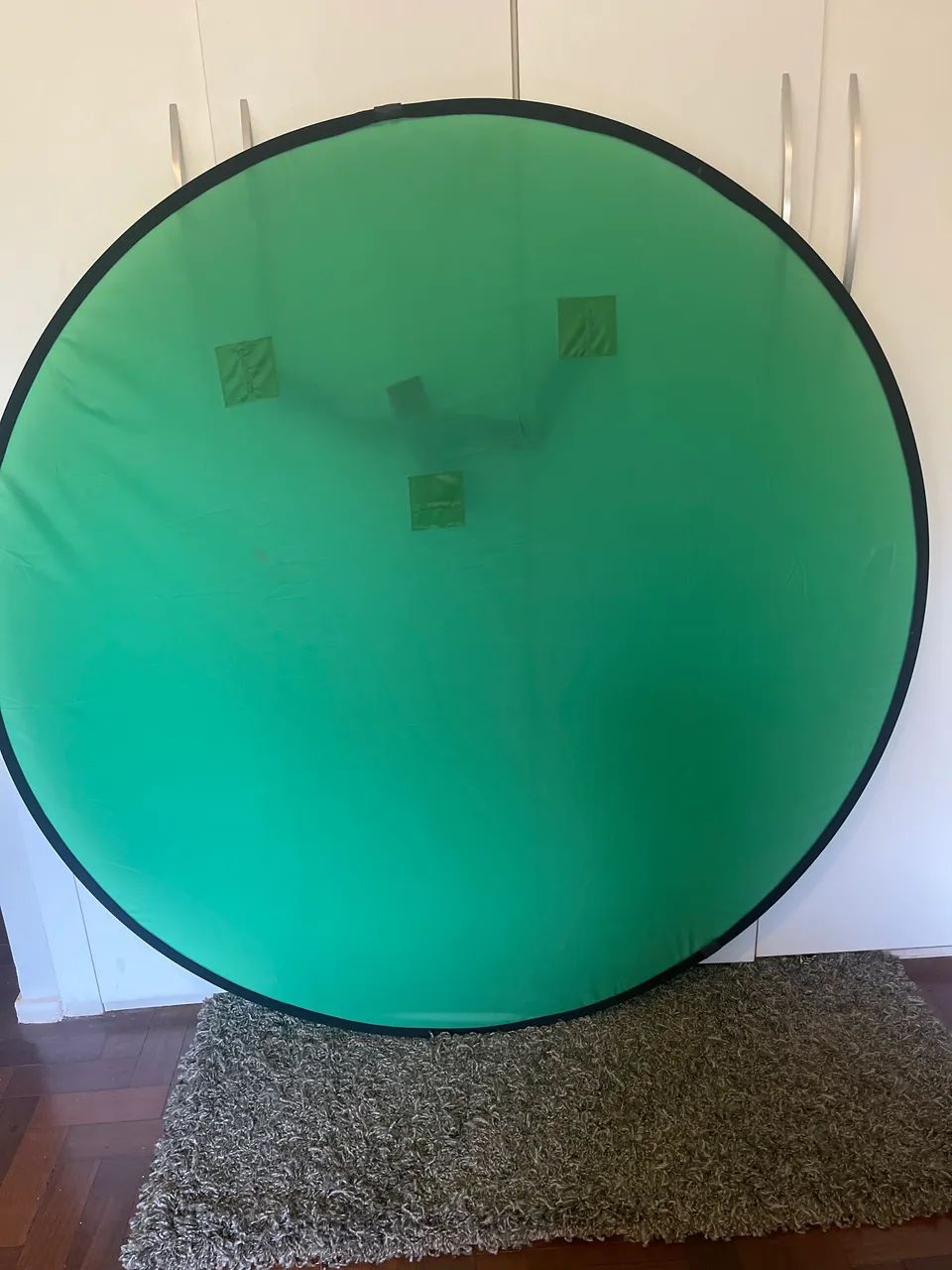 Tela Verde Fundo Portátil Redondo Chroma Key Lisa Verde-claro