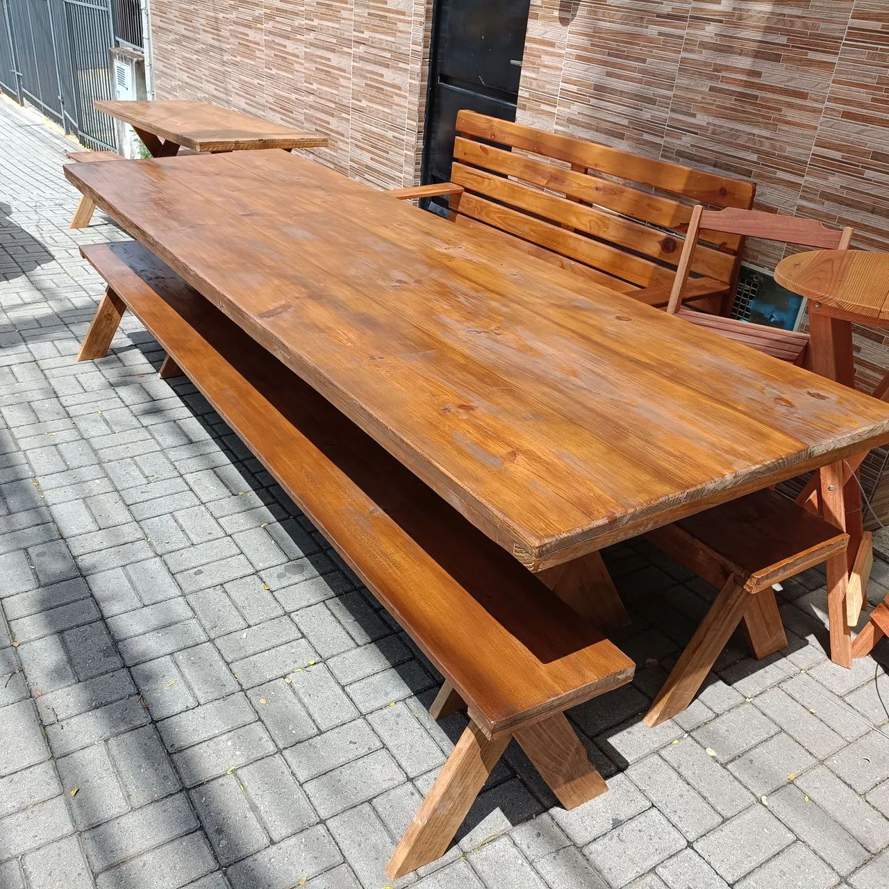 Mesa nova rústica para área de churrasco para área gourmet - Foto 5