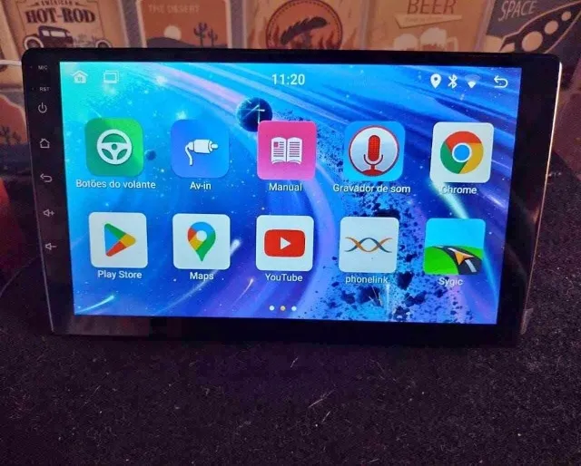 Central Multimidia 9 Polegadas Com Android 10.0 GPS e Wi-Fi Baixa apps pela playstore