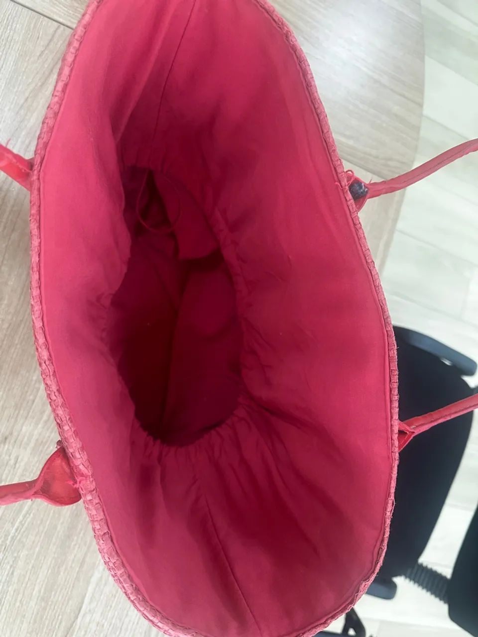 Bolsa de praia com forro e alça de couro - Novinha!! - Foto 4