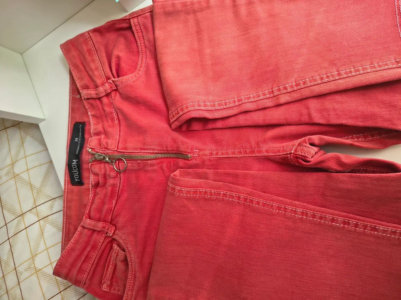 Calça Jeans Skinny Youcom Vermelha Tam 38 - Foto 3