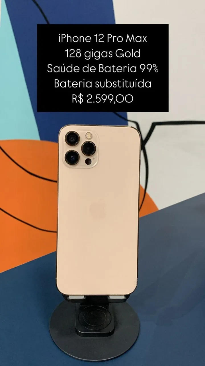 iPhone 12 Pro Max Semi-Novo 128GB Grafite Saúde de Bateria 78