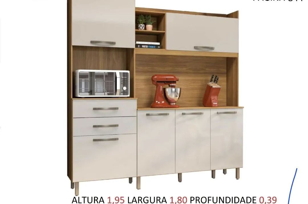Armário de cozinha completo com micro-ondas 1.80 mts - Foto 2
