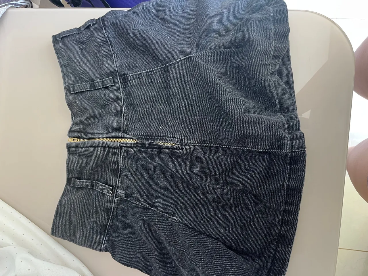 Saia Jeans Preta Renner