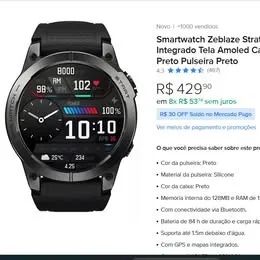 Smartwhatch para corrida com GPS - Zblaze Stratos 3 - Foto 6