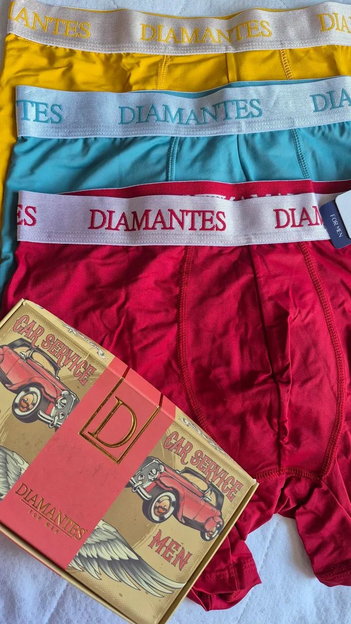 Cueca Box Diamantes - Kits com 3 peças