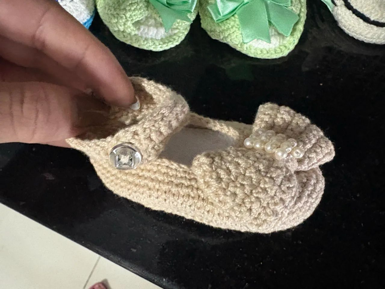 Sapato de crochê para bebê  - Foto 3