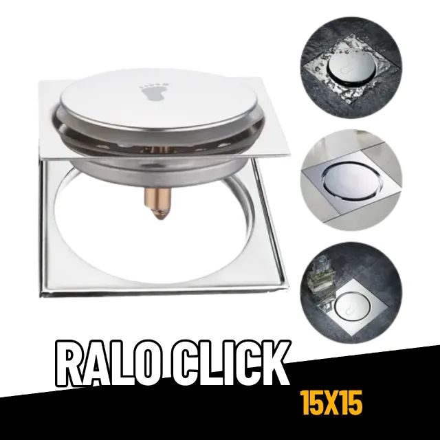 Ralo Click Inteligente Banheiro Aço Inox Pop Up Clic Grande 15x15 cm _ CS554 - Foto 2