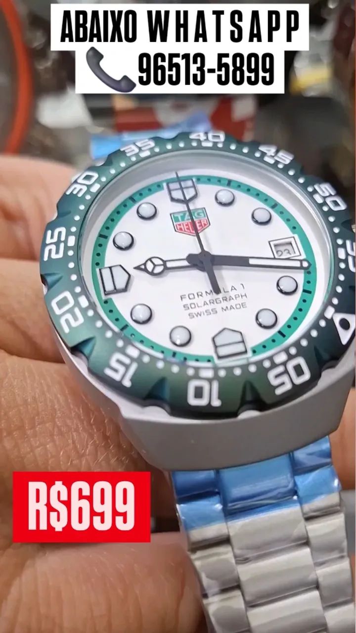 Relógio TAG HEUER FORMULA 1 SOLARGRAPH BEZEL VERDE - Foto 2
