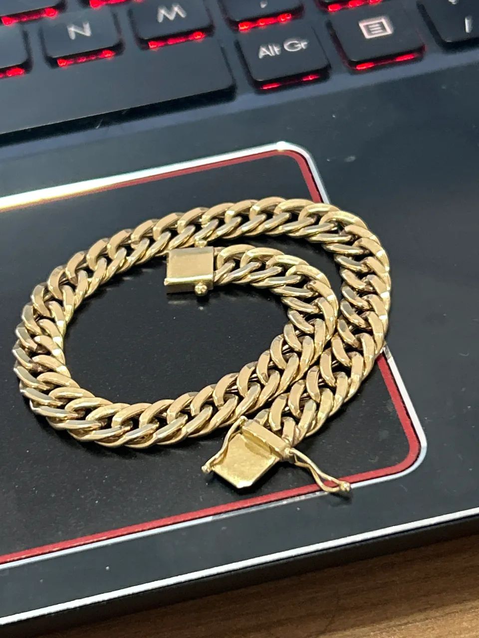Pulseira elo duplo ouro 18k - Foto 5