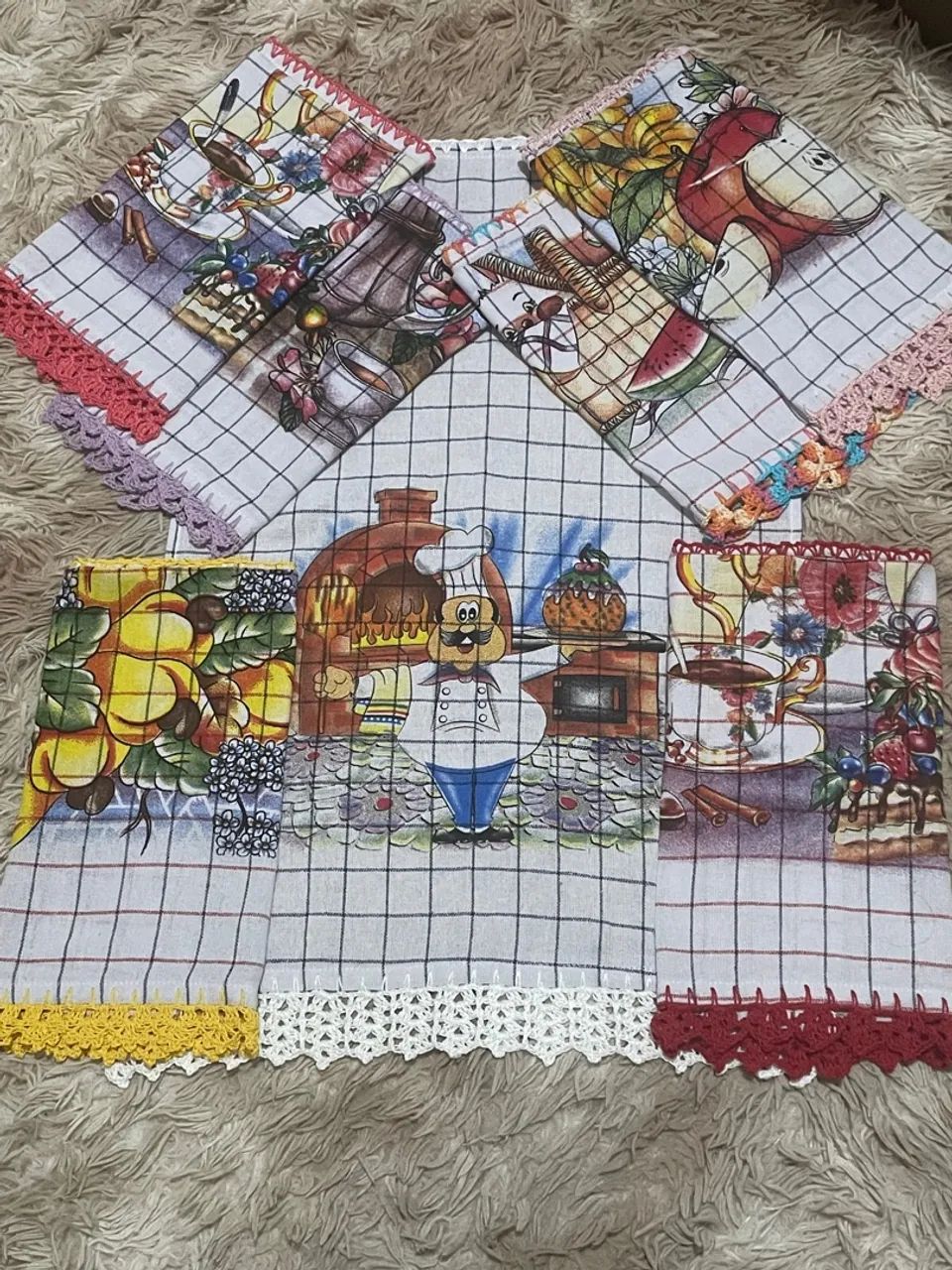 Jogo de Panos de Prato Decorados - 7 peças  - Foto 4