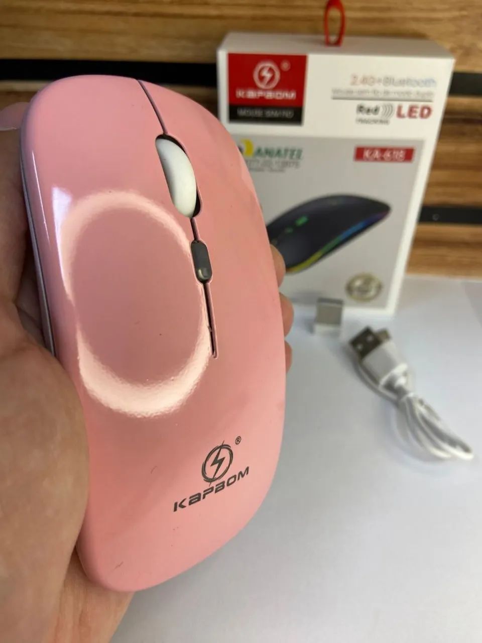Mouse Sem Fio K-416 -  LED Rosa