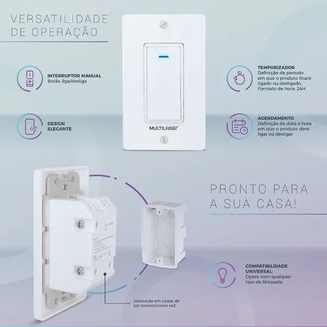 Interruptor Inteligente Wifi Compatível Com Alexa e Google Home 1 Tecla - Multi Liv - Foto 5