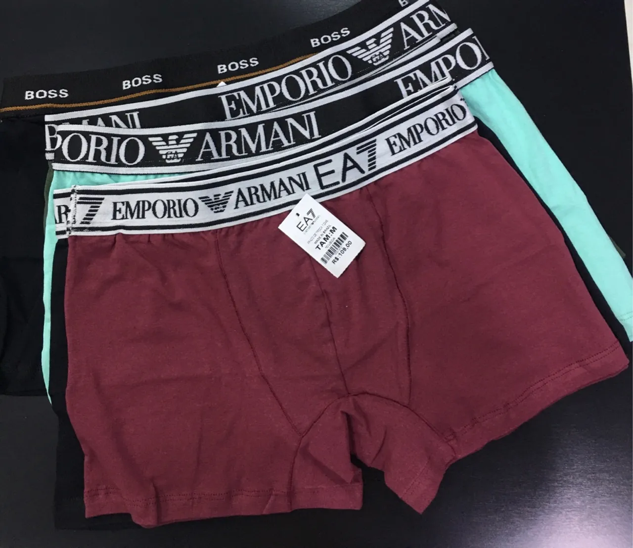 Cuecas Boxers Emporio Armani - Pacote com 3