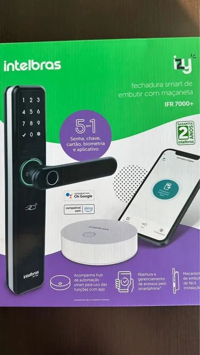 Fechadura Digital Intelbras IFR 7000+ com Tag Hub Biometria - Foto 2