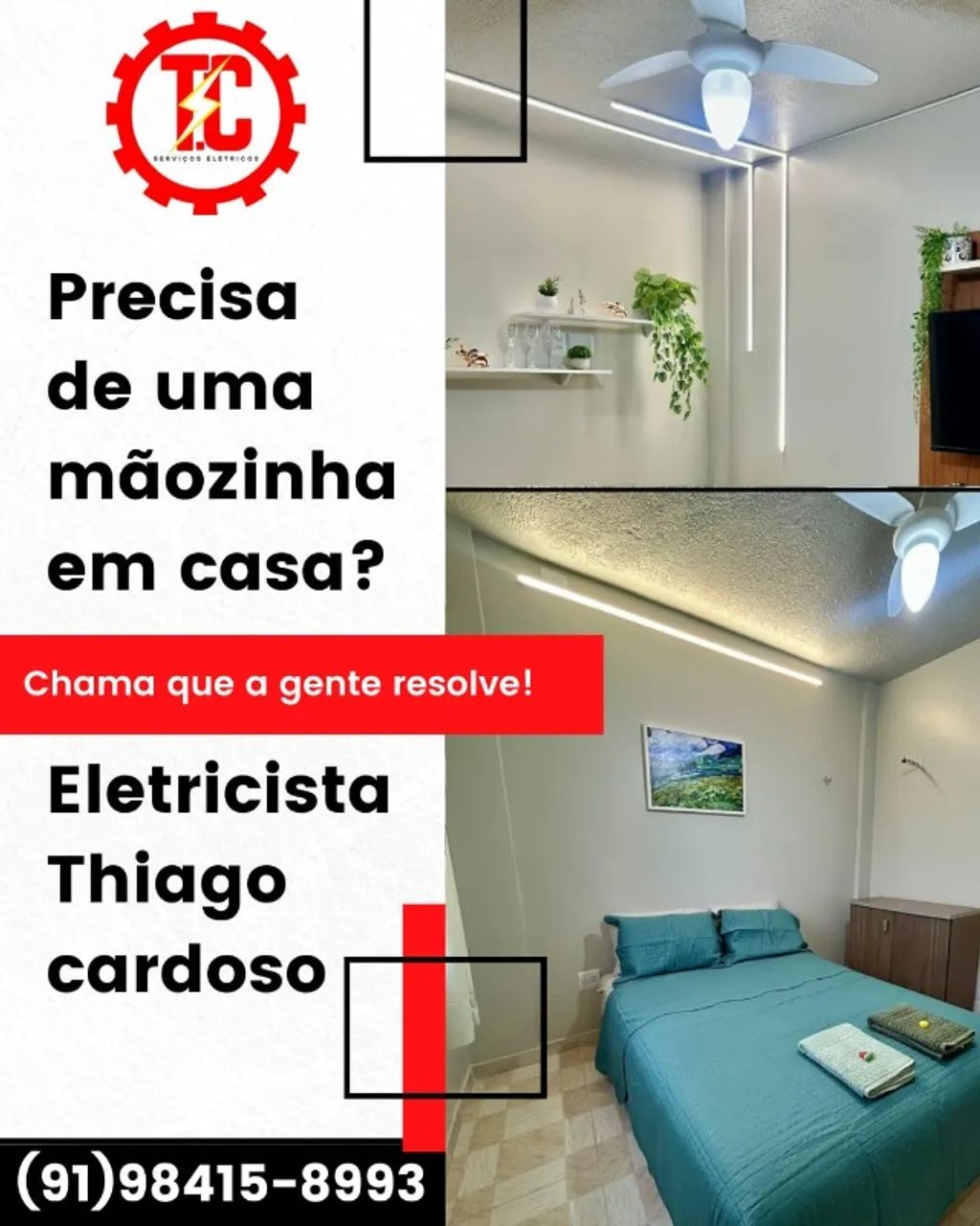 ELETRICISTA-RESIDENCIAL E COMERCIAL LUMINARIA DE TRILHO-ILUSTRTE-SPOT EM LED - Foto 3