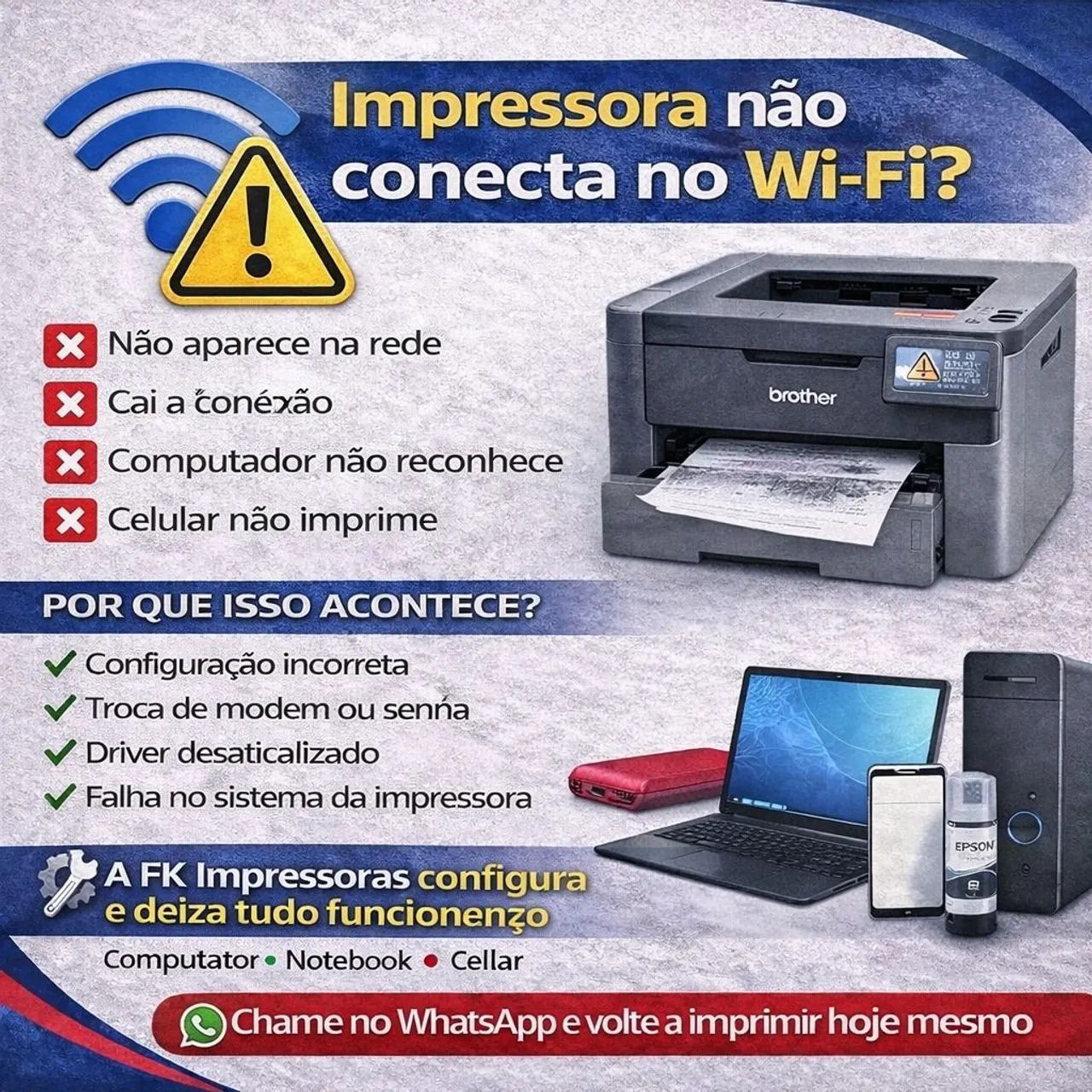 Manutenção de impressoras e computadores 