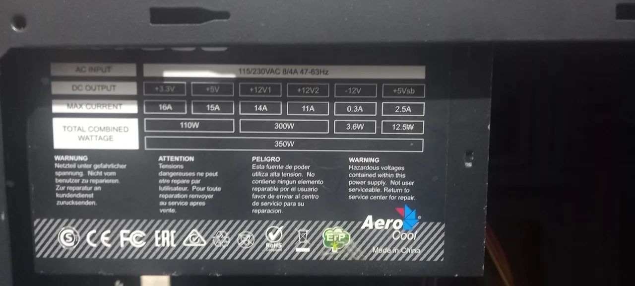 Gabinete de PC  TGT com  fonte aerocool 350w 100R$ - Foto 5