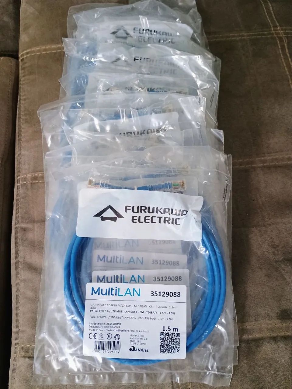 Kit com 10 Cabo de Rede UTP Cat.6 1.5m Azul - MultiLAN - Foto 2