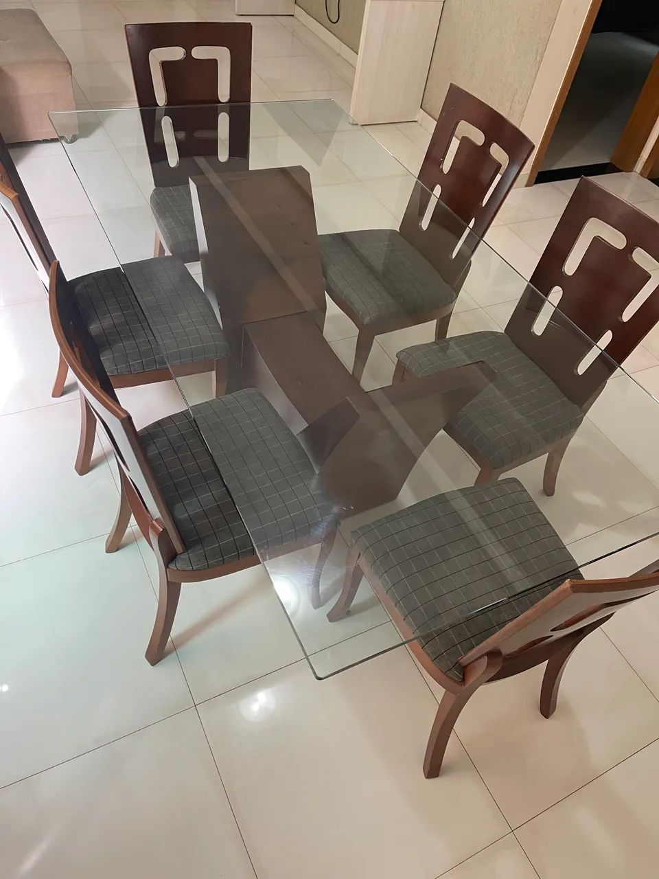 Glass Dining Table with 6 Chairs64739713966081121