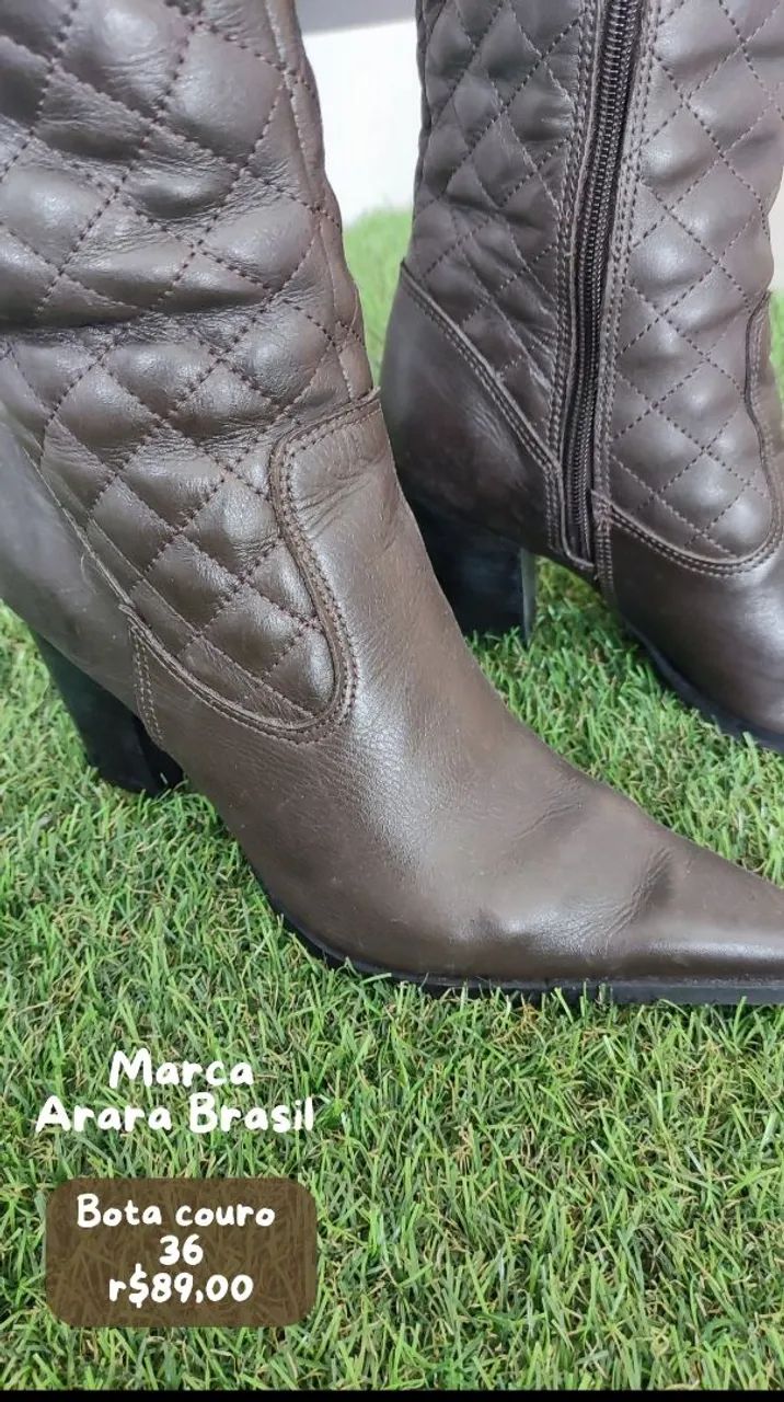 Bota de Couro Marrom 36 - Arara Brasil - Foto 3