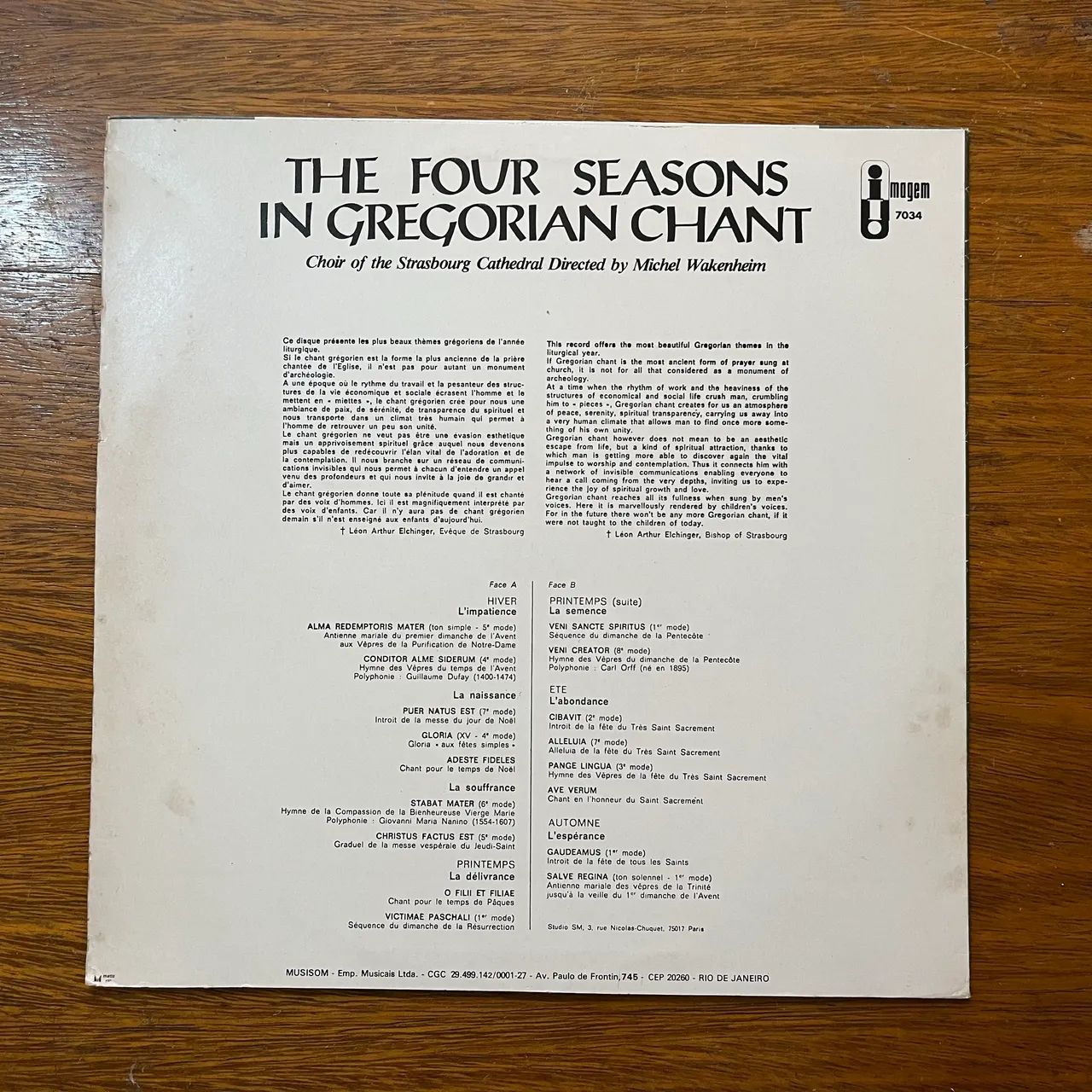 LP The four seasons em cânticos gregorianos  - Foto 2