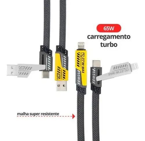 Cabo Usb-c E Usb Com Saída Usb-c E Lighting - Pei-j80 Preto - Foto 3